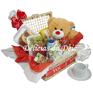Cesta de café da manhã I Love You