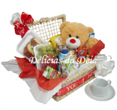 Cesta de café da manhã I Love You